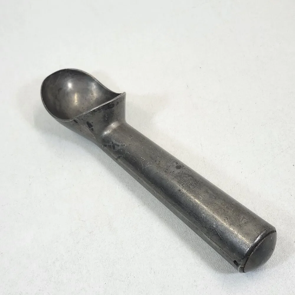 Vintage Metal Ice Cream Scoop 7 Inch Mid Sized Utensil Aluminum Spoon Disher